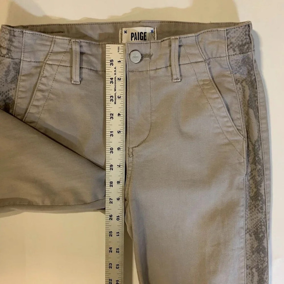 Paige Women's‎ Mayslie Jogger Light Gray Mid Rise Zip Hem Stretch Pants Size 26 - Picture 13 of 14